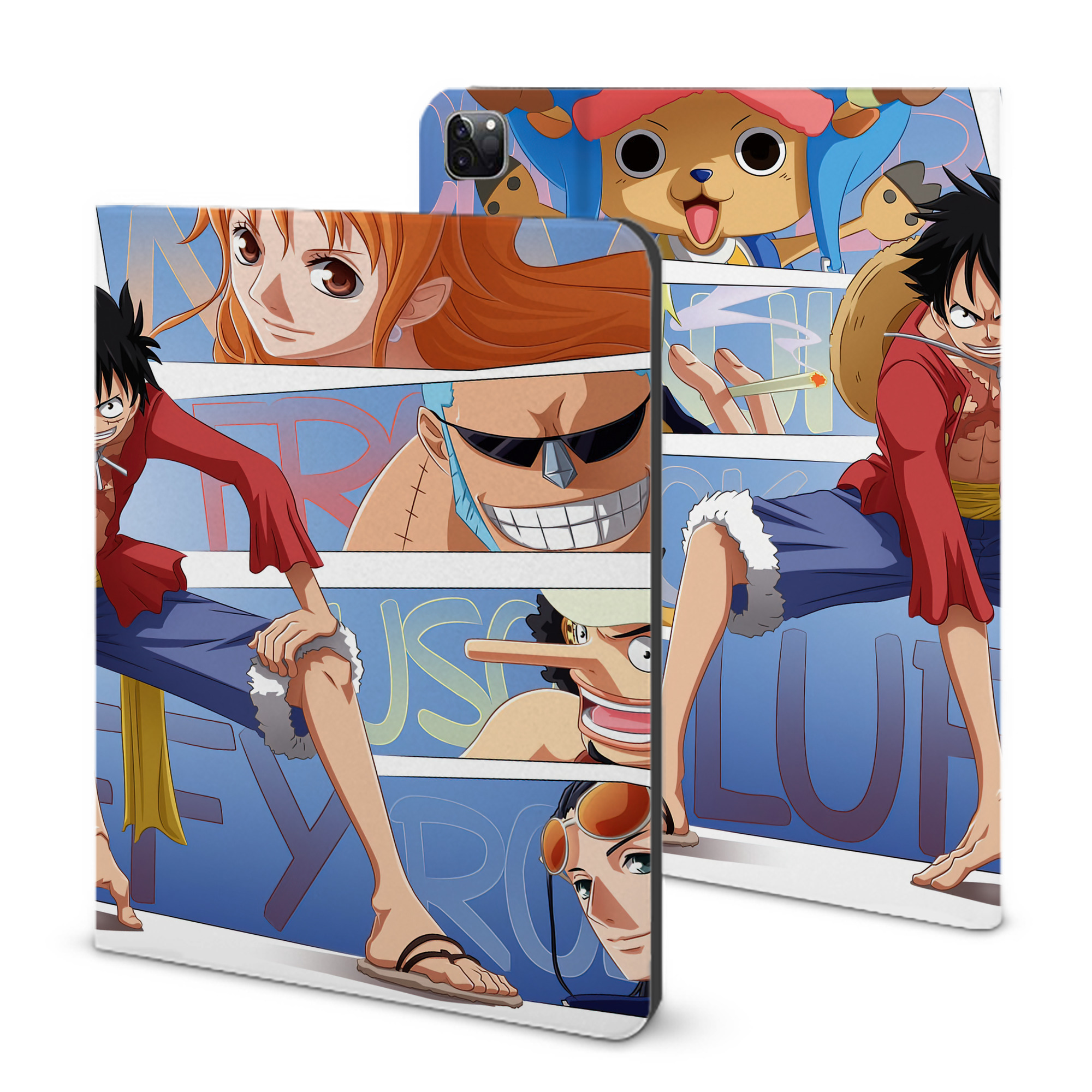 ワンピース ONE PIECE IPad ケース ブック型 PUレザー TPU 耐衝撃 軽量 薄型 ペン収納なし 全面保護 IPad 各モデル対応